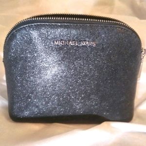 Michael Kors Black Sparkly Cosmetic/Makeup Bag